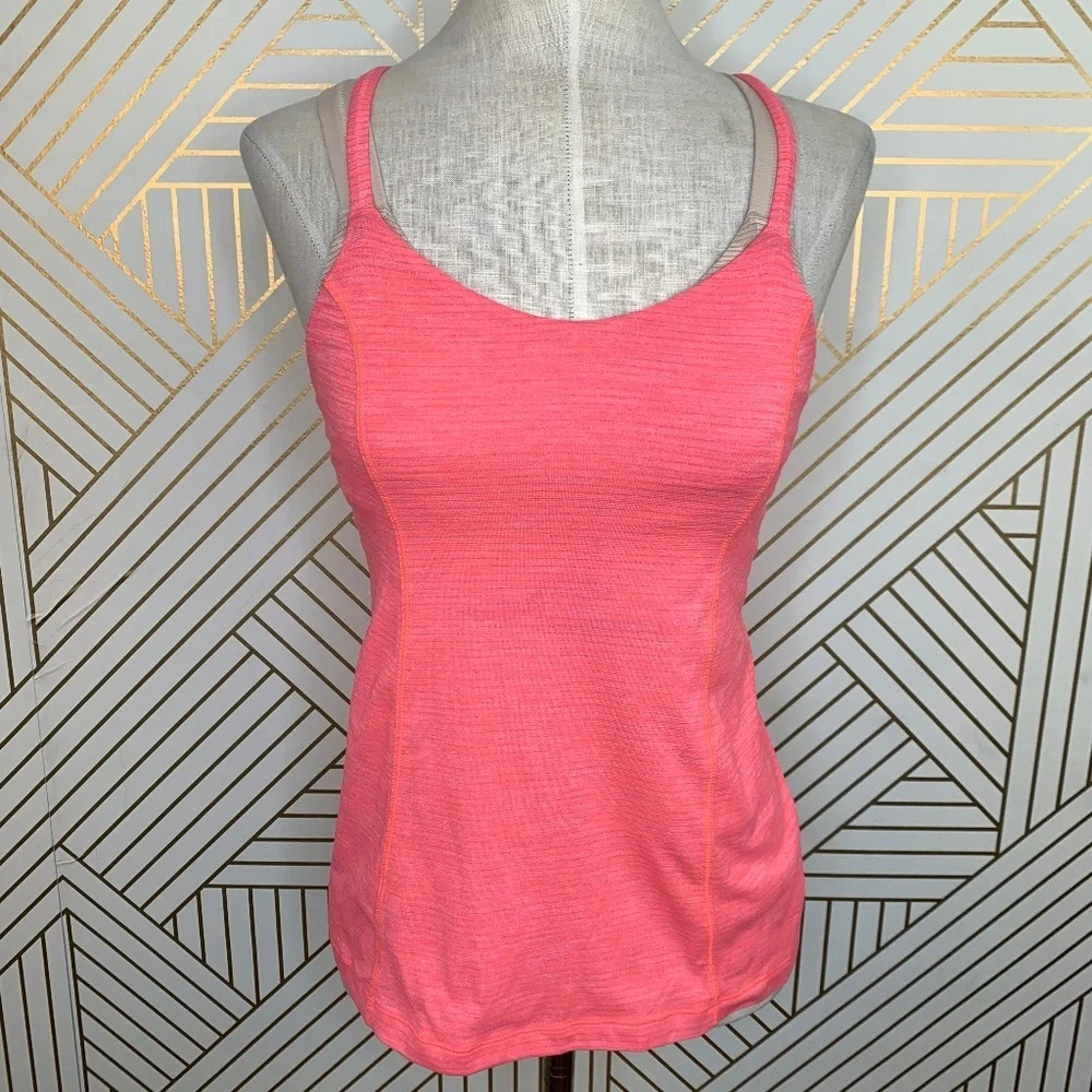 Lululemon Run For Gold Tank Heather Electric Coral‎